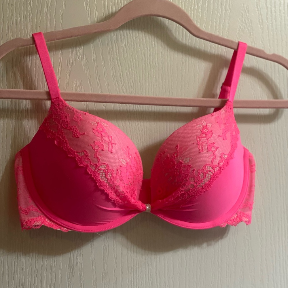 Victoria's Secret Neon Pink Lace Bra